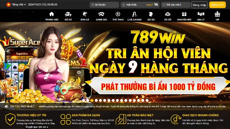 Quá trình nạp - rút tại cổng game 789win nhanh chóng